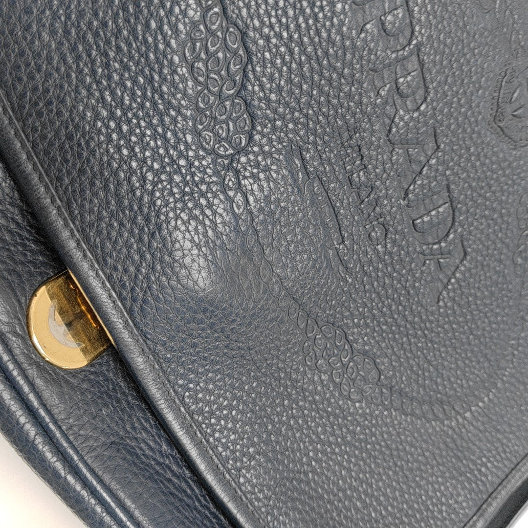 Leather Shoulder Bag Blue