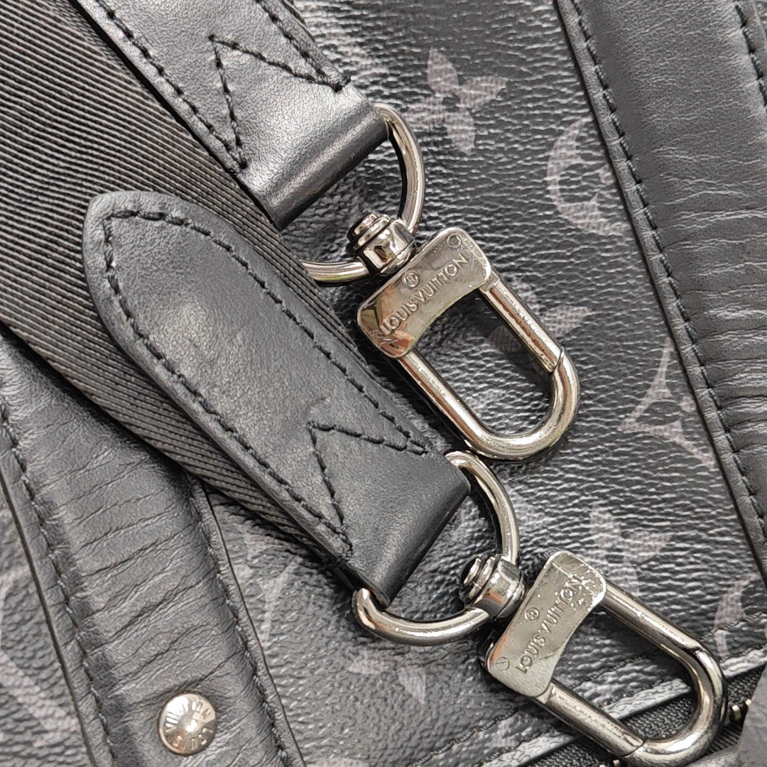 KEEPALL Monogram Coated Canvas Black