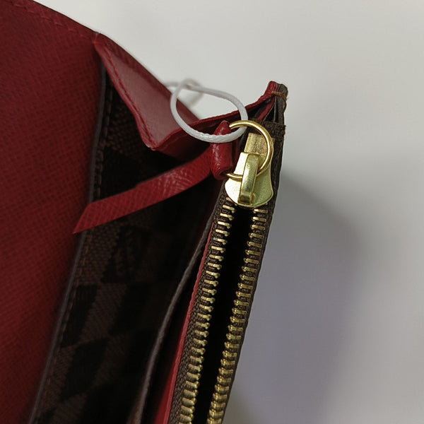 EMILIE Damier Ebene Coated Canvas Brown Wallet