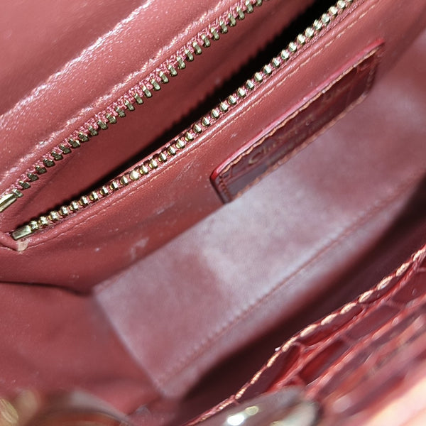 Lady Dior Mini Crocodile Red