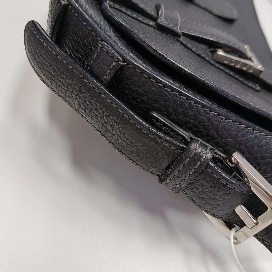 Calfskin Top Handle Bag Black