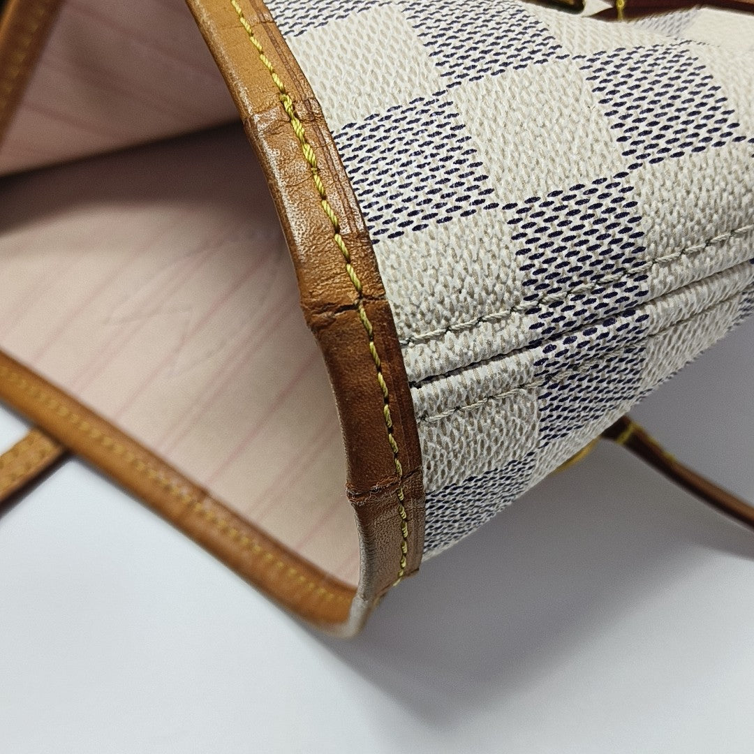NEVERFULL MM Damier Azur Coated Canvas White