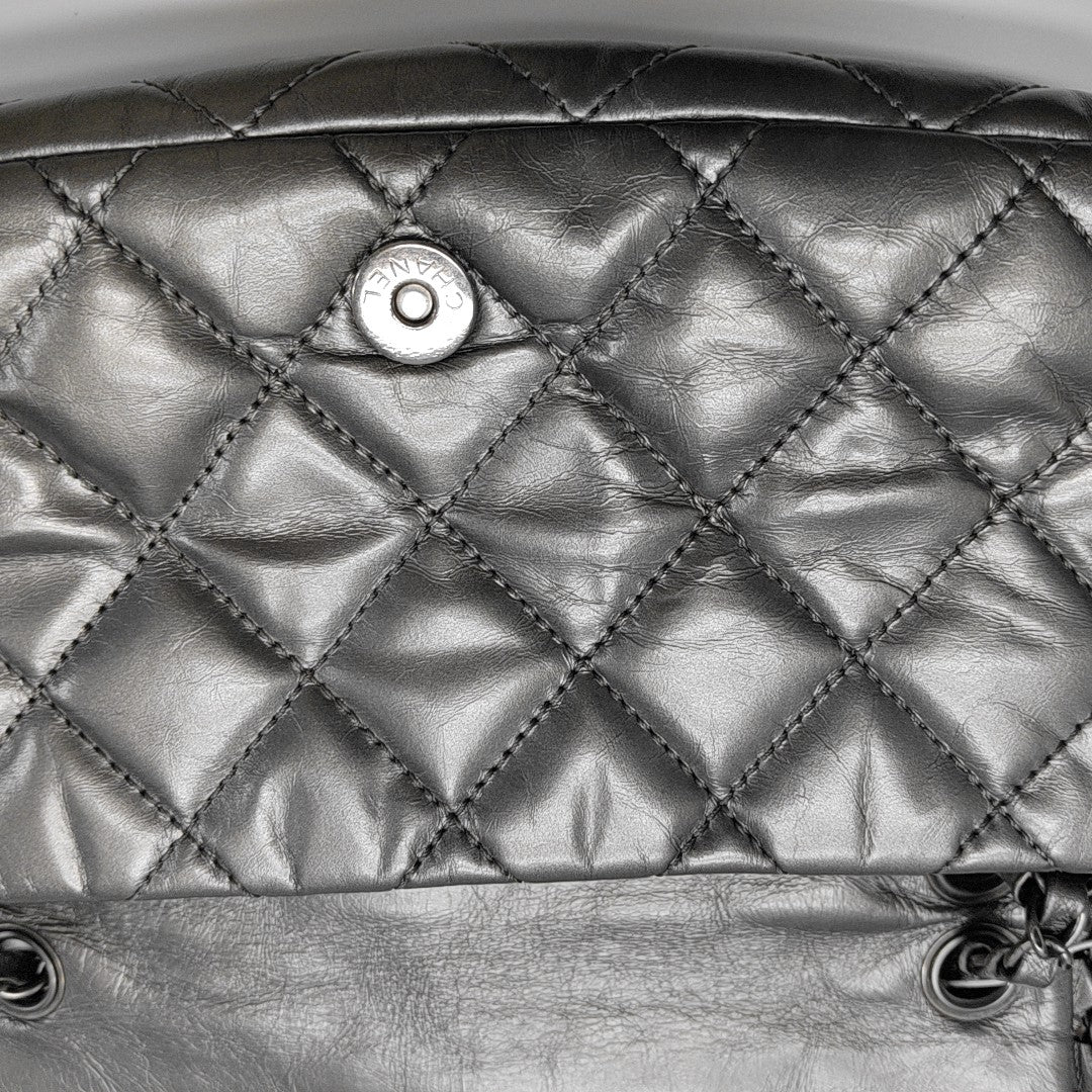 Quilted Calfskin Shoulder Bag Silver