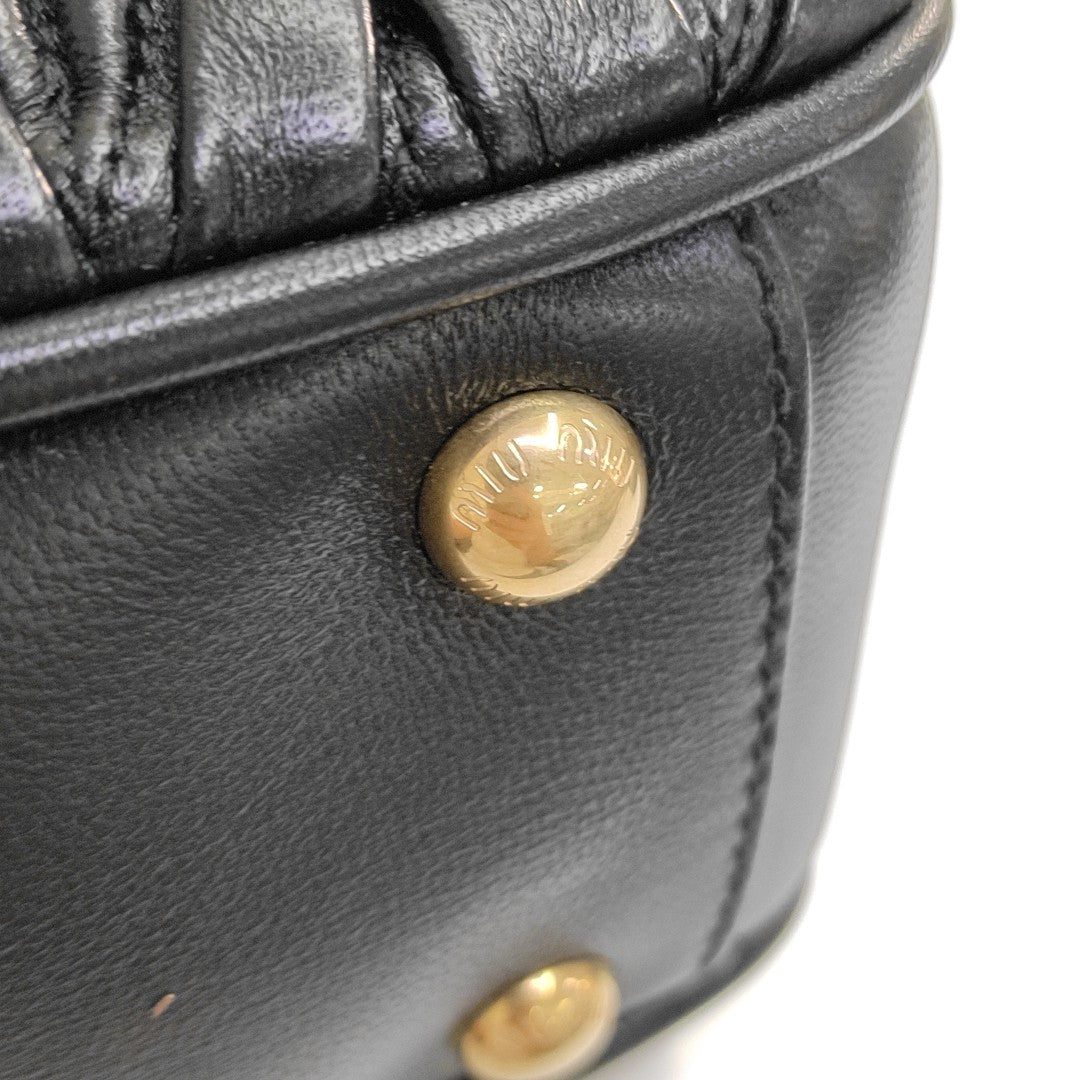Arcadie Matelassé Quilted Lambskin Black