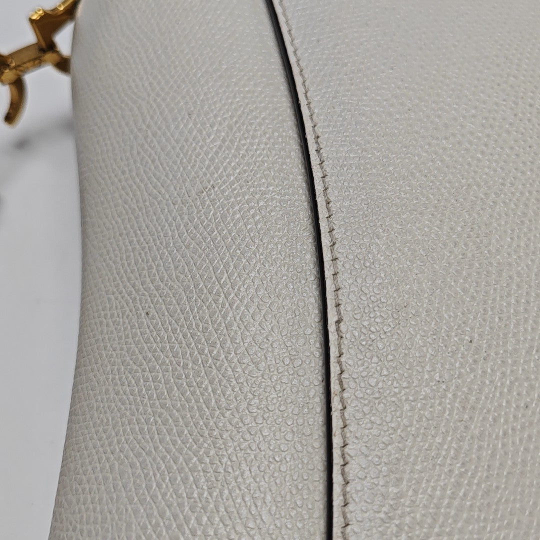 Saddle Mini Calfskin White