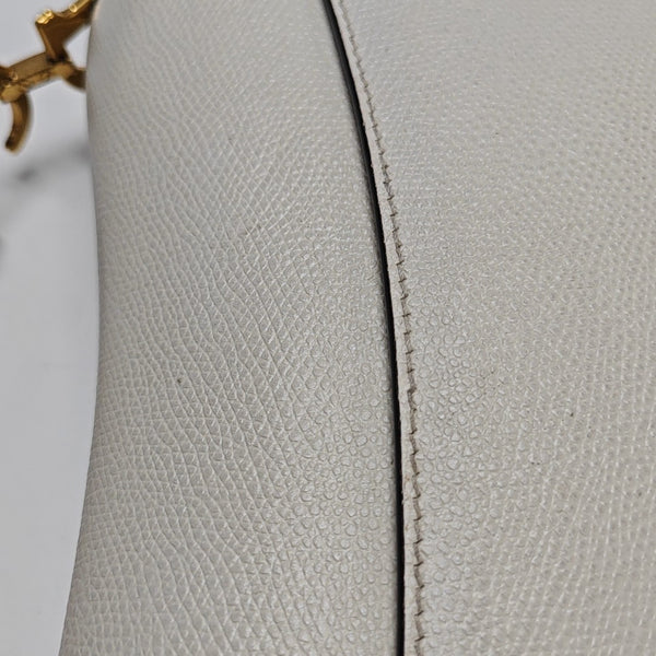 Saddle Mini Calfskin White