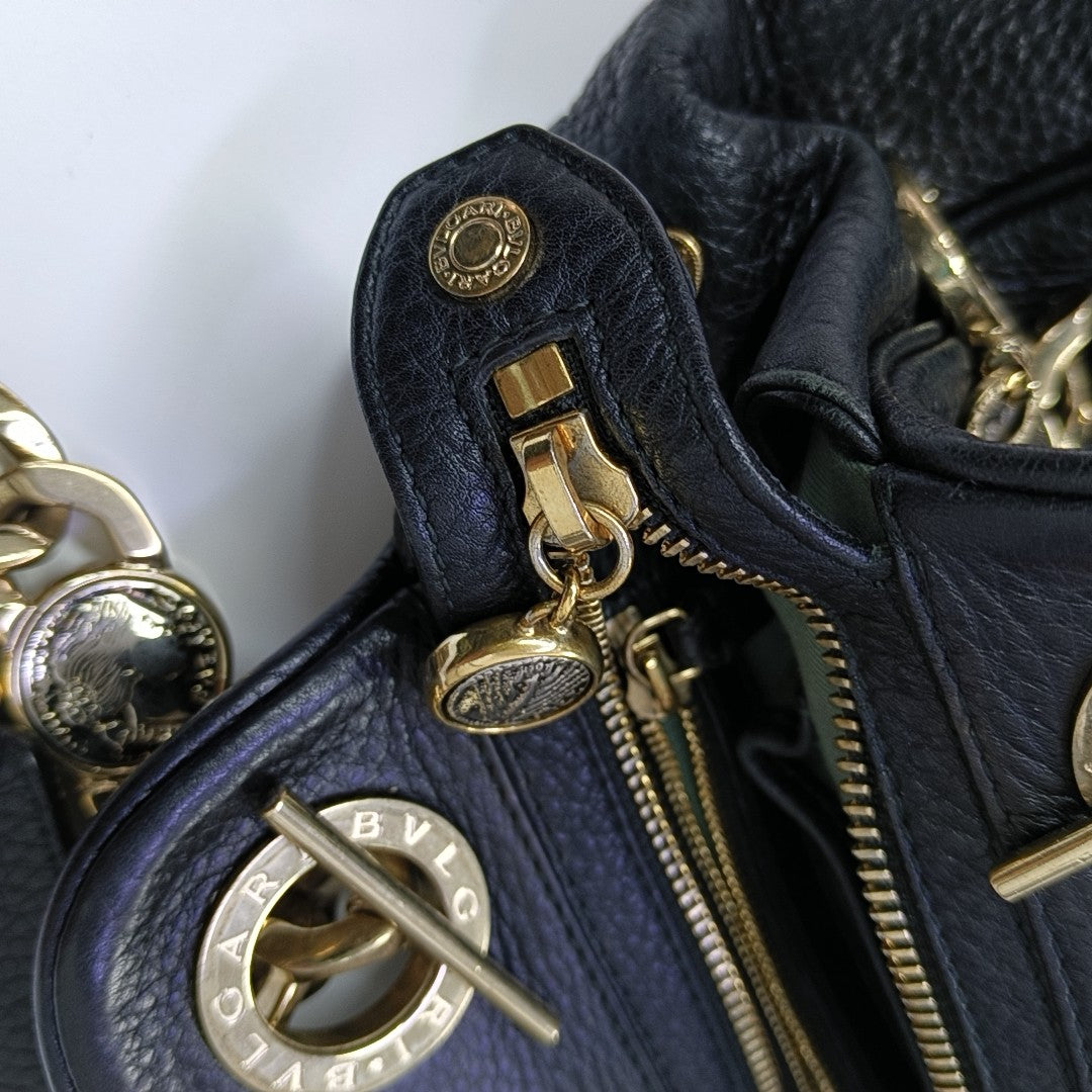 Calfskin Top Handle Bag Black