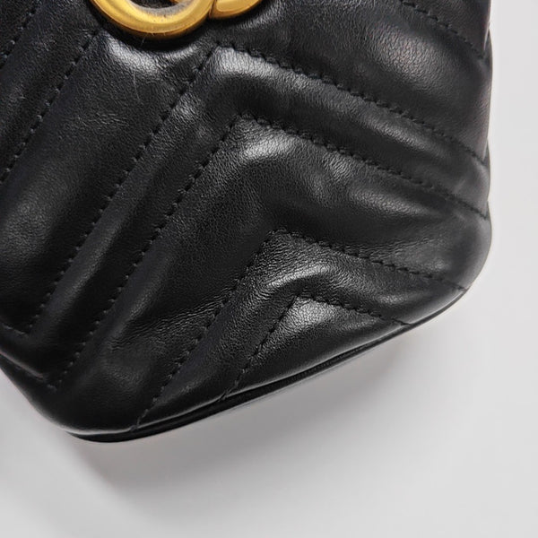 GG Marmont Mini Quilted Calfskin Black