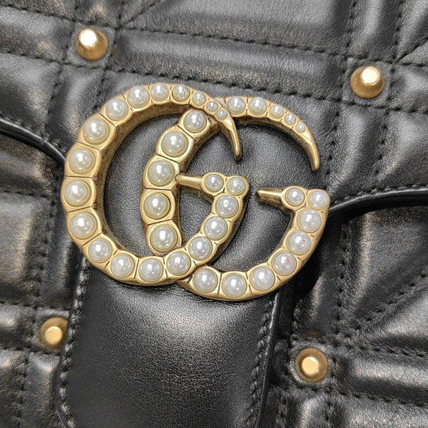 GG Marmont Medium Quilted Calfskin Black