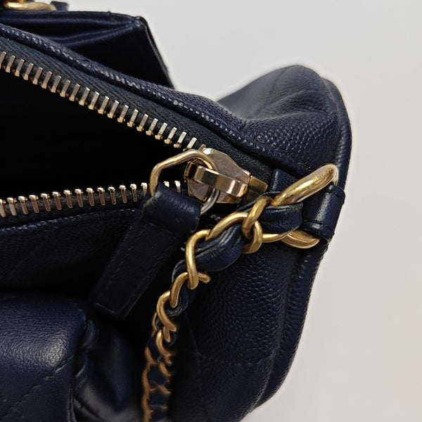 IN THE LOOP Quilted Grained Calfskin Blue