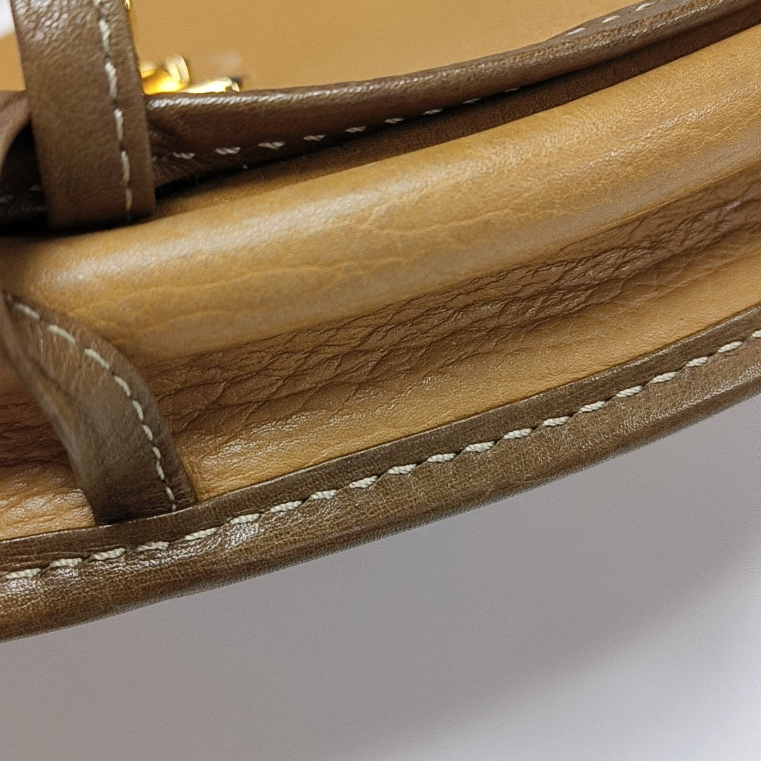 Calfskin Crossbody Bag Small Beige