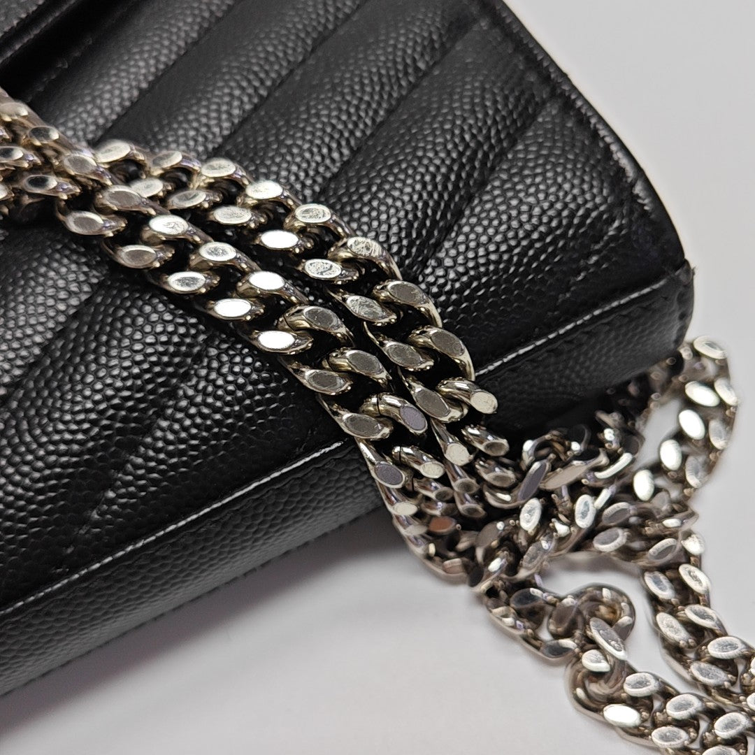 MONOGRAM Medium Chevron Calfskin Black