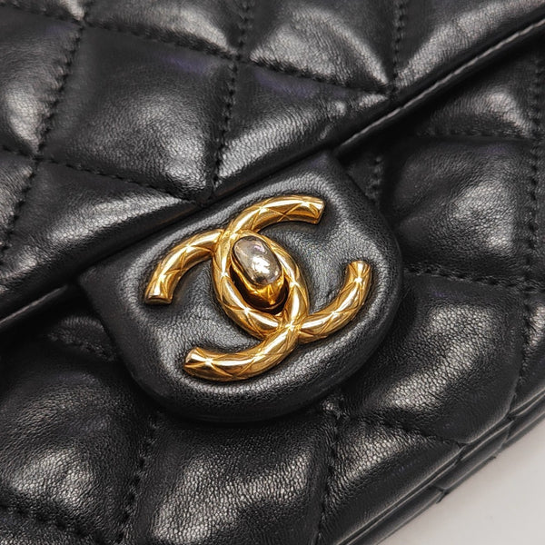 Quilted Lambskin Shoulder Bag Small Black