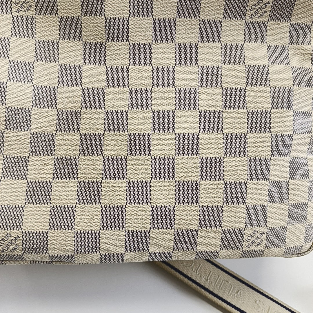 NAVIGLIO Damier Azur Coated Canvas White