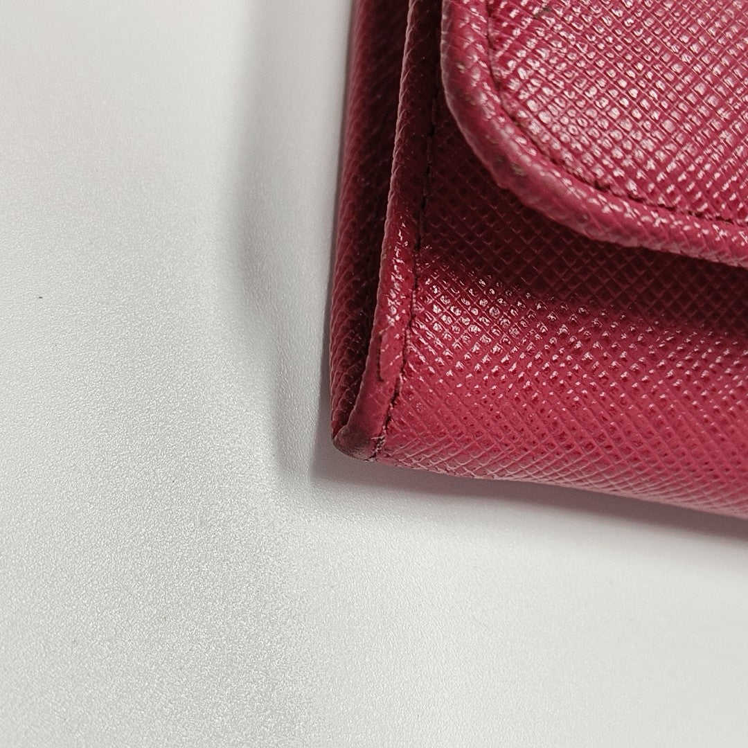 Fiocco Bow Calfskin Red Wallet