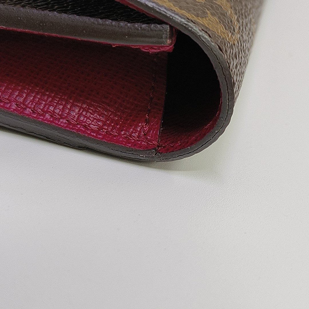 SARAH Monogram Coated Canvas Brown Wallet