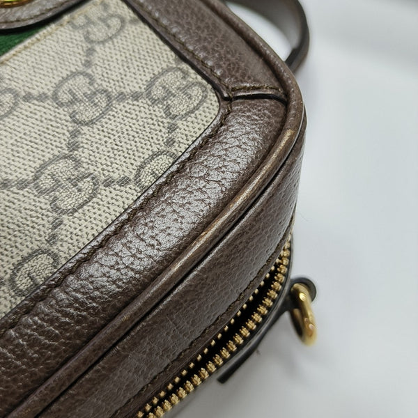 Ophidia Mini Monogram Coated Canvas Beige