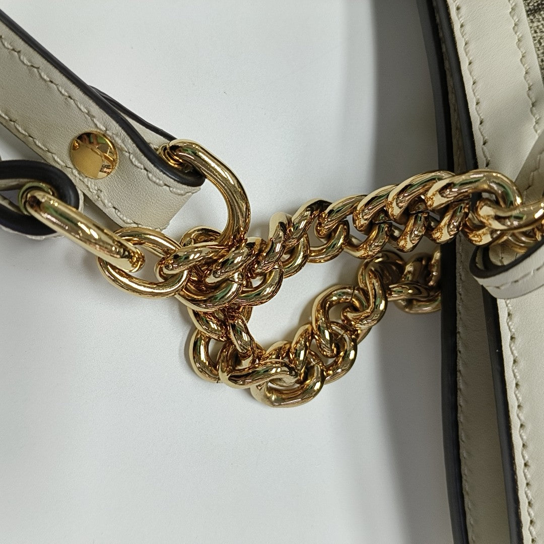 Padlock Medium Monogram Coated Canvas Beige