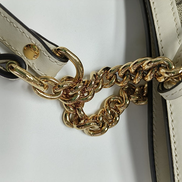 Padlock Medium Monogram Coated Canvas Beige