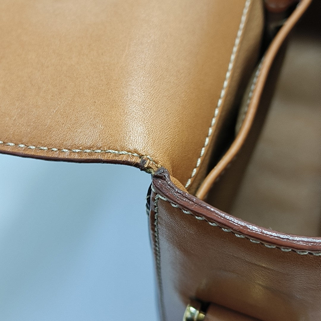 Coated Canvas Shoulder Bag Brown