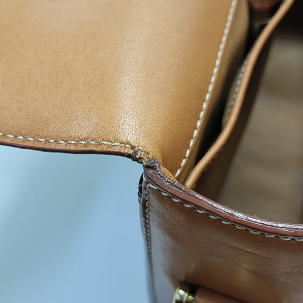 Coated Canvas Shoulder Bag Brown
