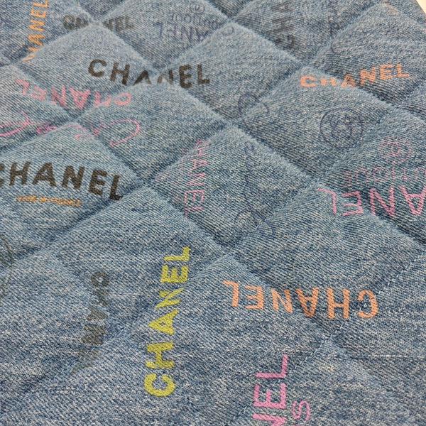 Quilted Fabric Top Handle Bag Blue