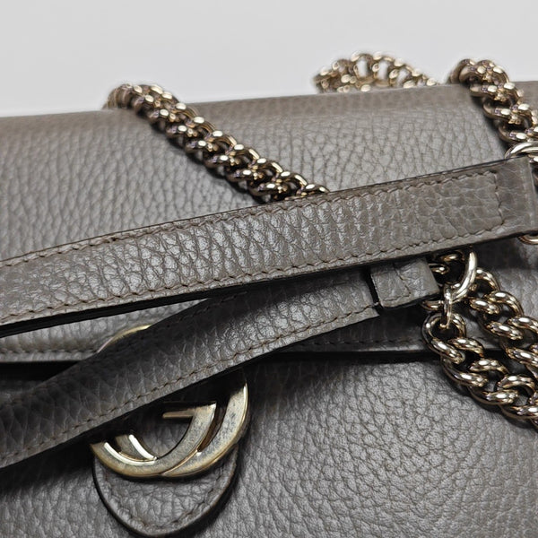 Interlocking G Small Calfskin Gray
