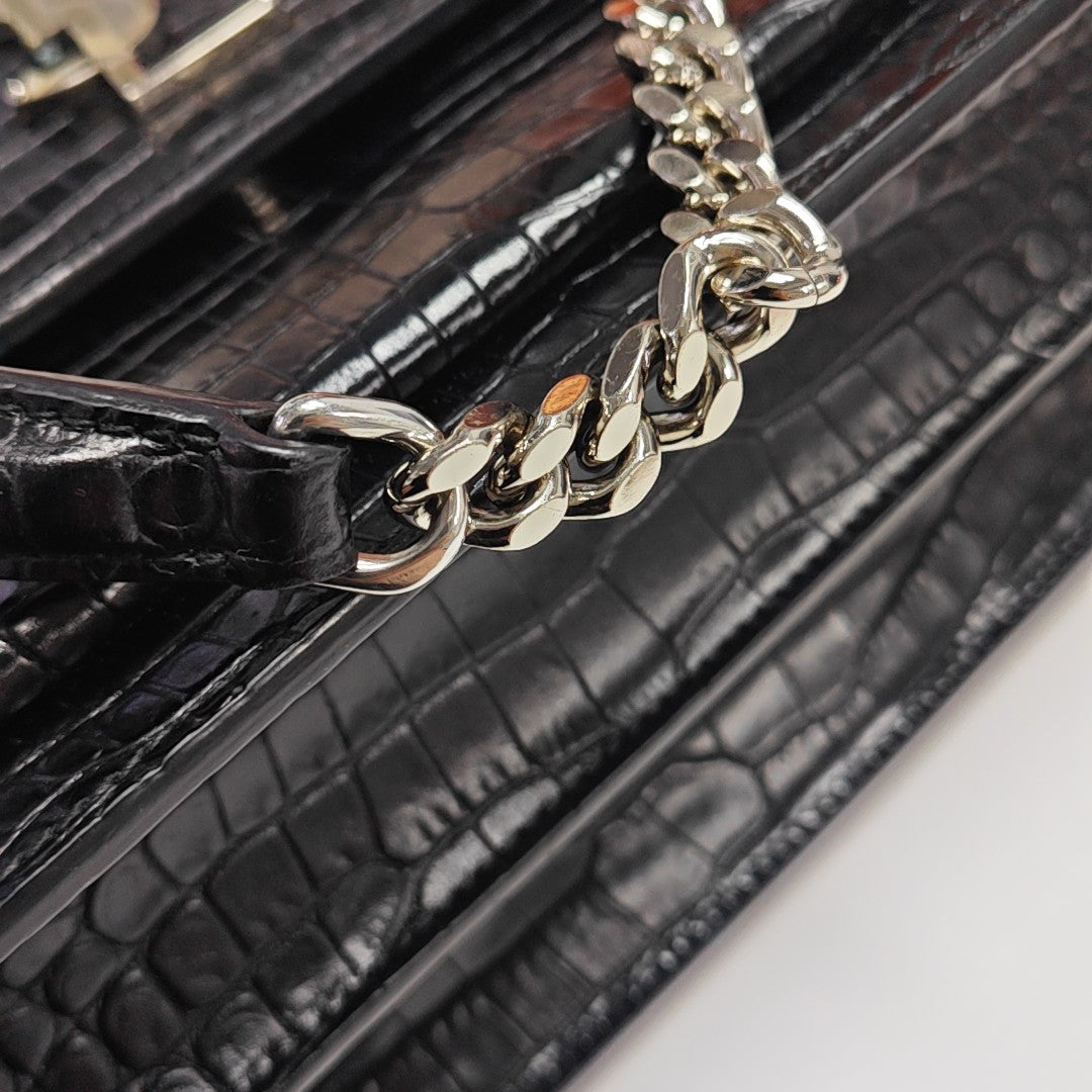 SUNSET Large Calfskin Black