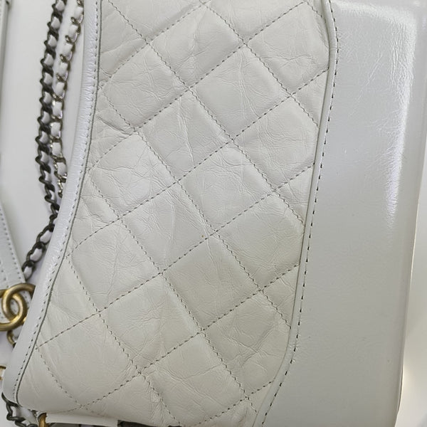 GABRIELLE Becerro Vintage Acolchado Pequeño Blanco