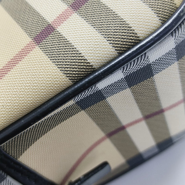 Coated Canvas Top Handle Bag Beige