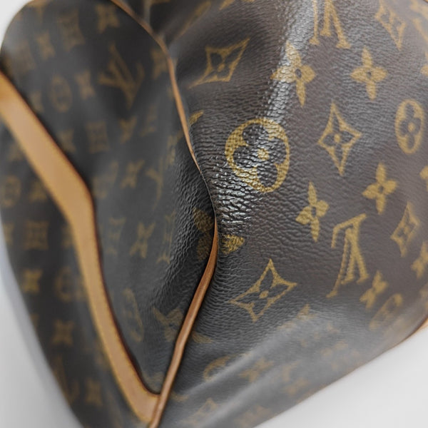 KEEPALL 50 Monogram Coated Canvas Brown