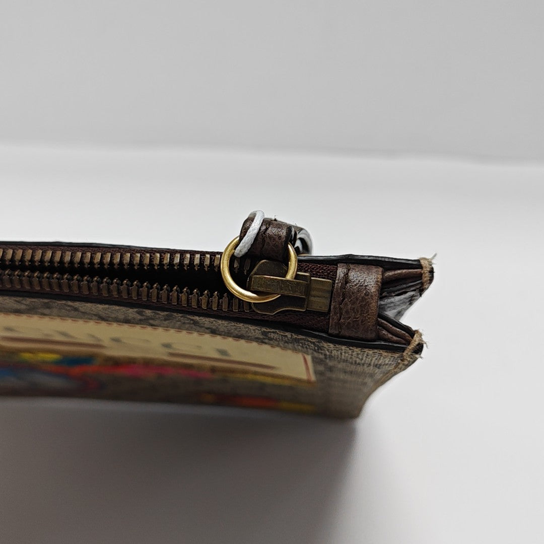 Monogram Coated Canvas Clutch Beige