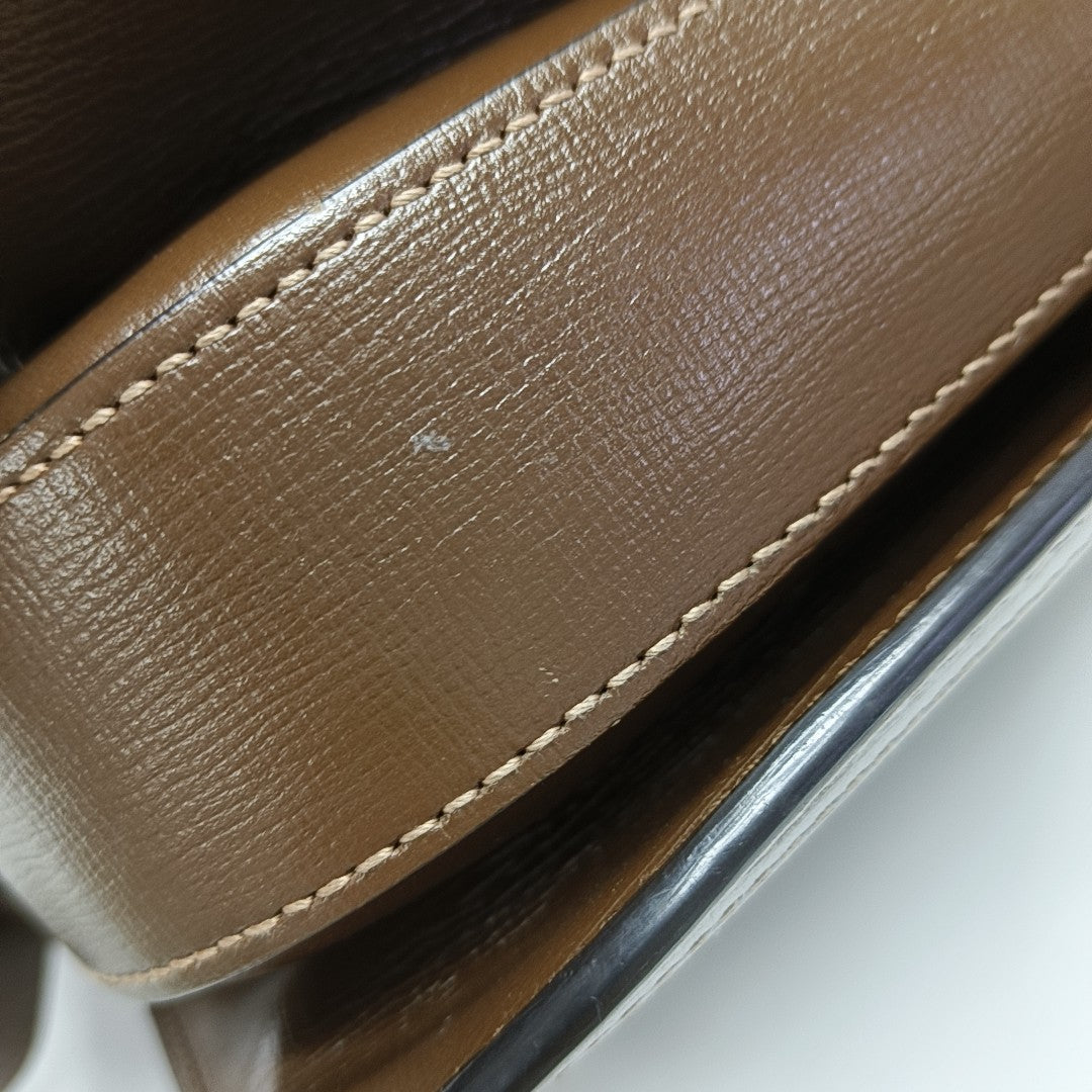 Horsebit 1955 Medium Monogram Coated Canvas Beige