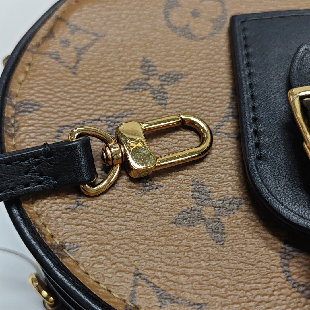 BOITE CHAPEAU Mini Monogram Coated Canvas Brown