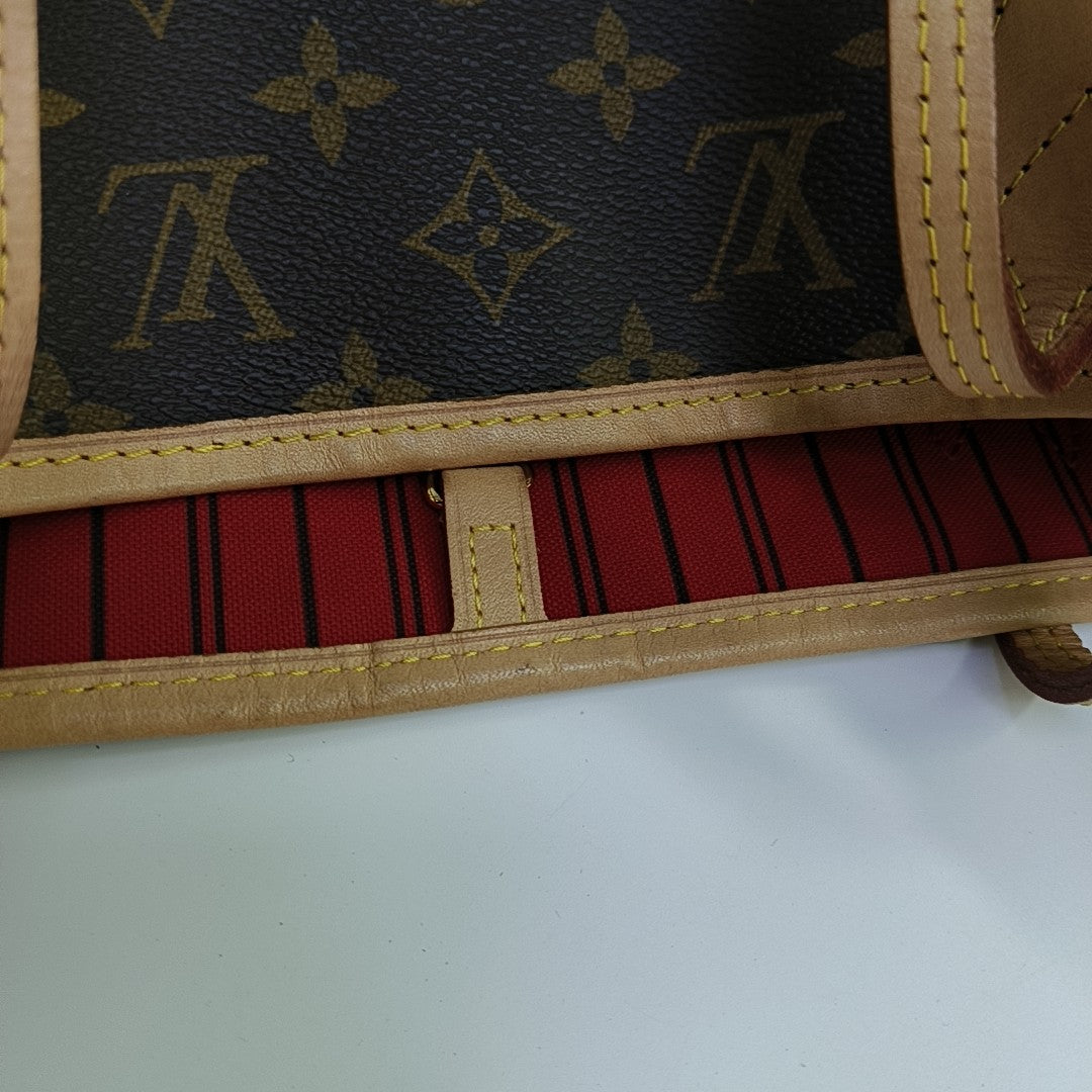 NEVERFULL MM Monogram Coated Canvas Brown