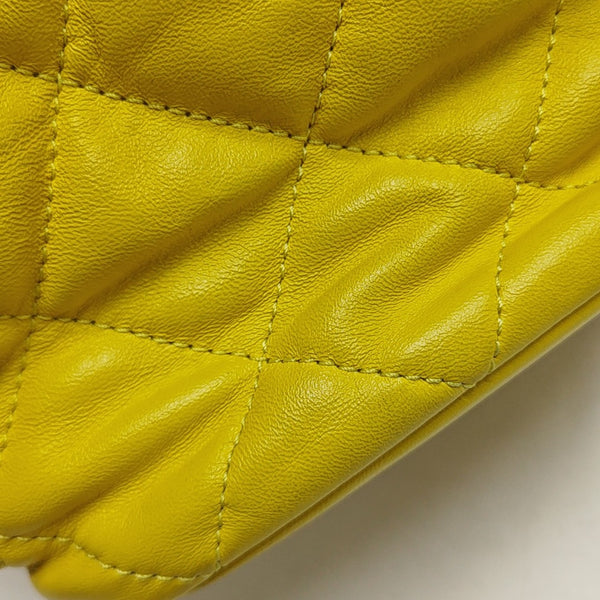 DRAWSTRING Quilted Lambskin Yellow