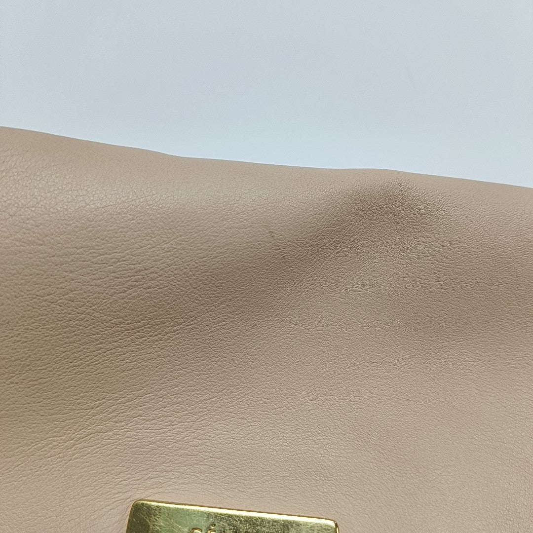 Calfskin Shoulder Bag Beige