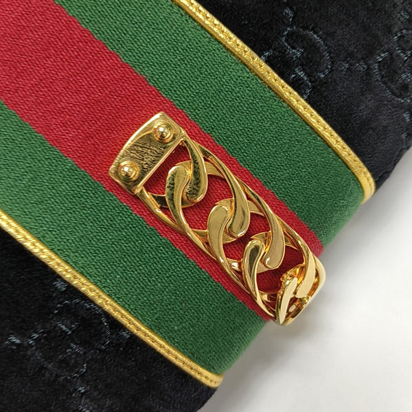 Sylvie Small Monogram Velvet Black