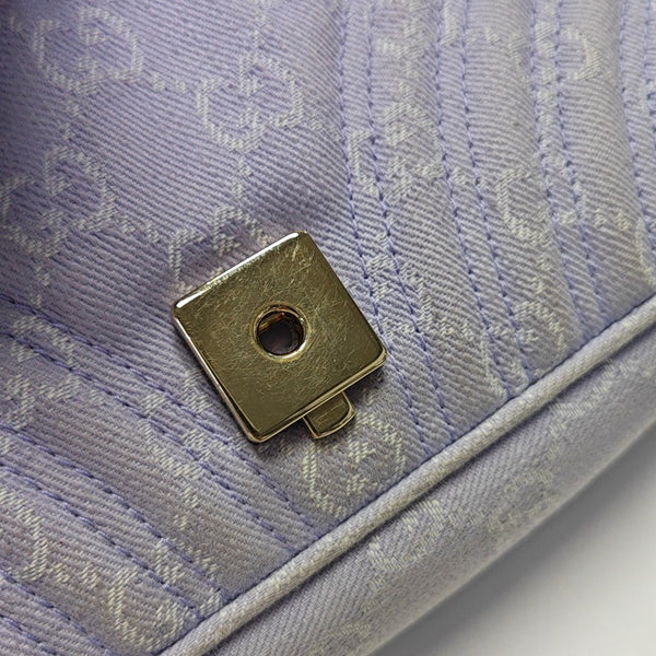 GG Marmont Medium Quilted Denim Purple