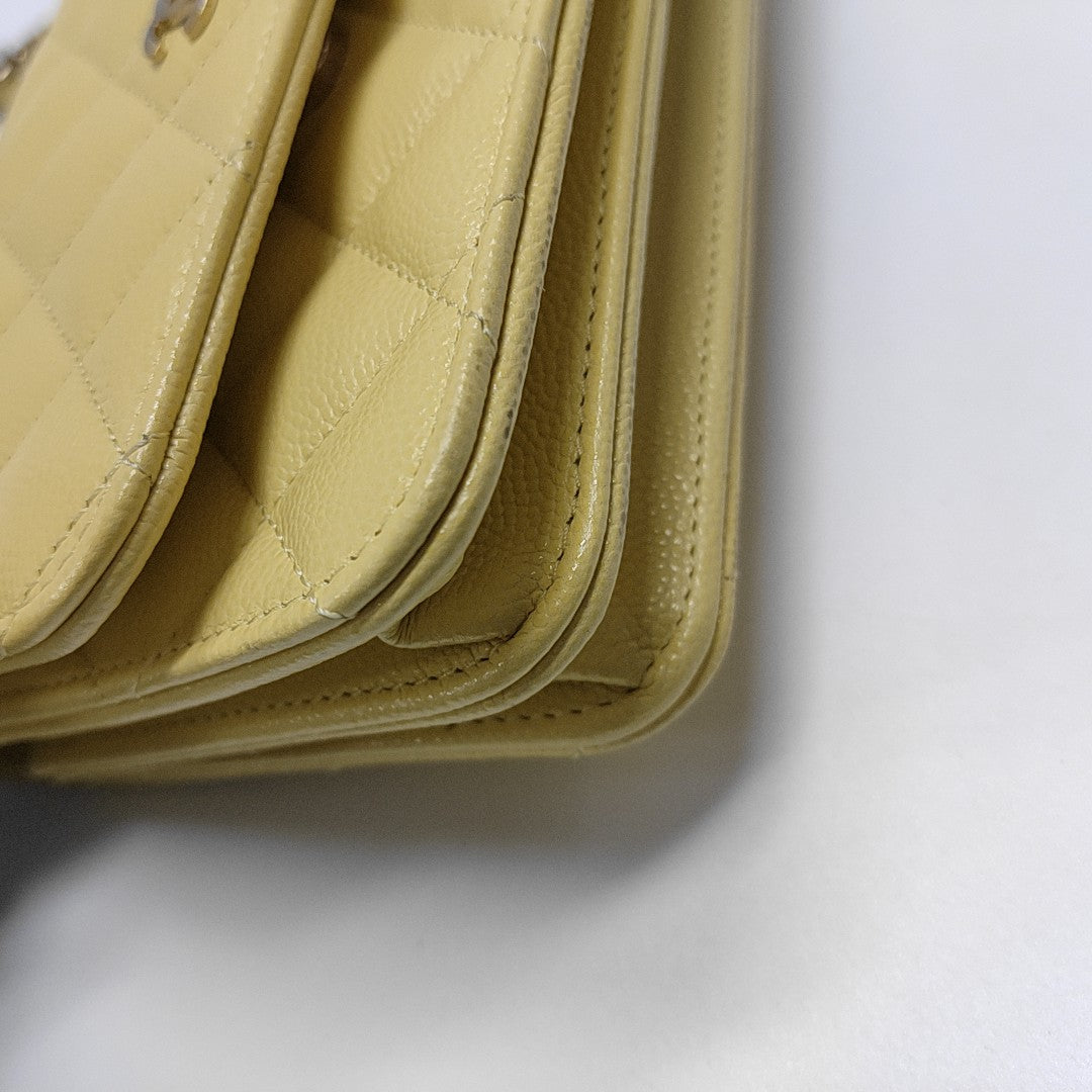 WOC Quilted Grained Calfskin Yellow