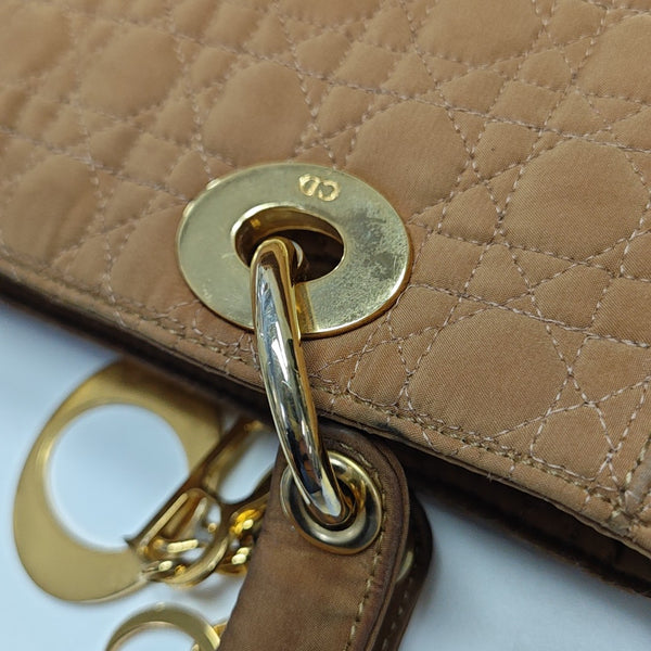 Lady Dior Medium Cannage Fabric Brown