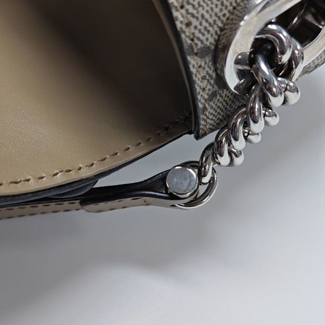 Monogram Coated Canvas Shoulder Bag Gray