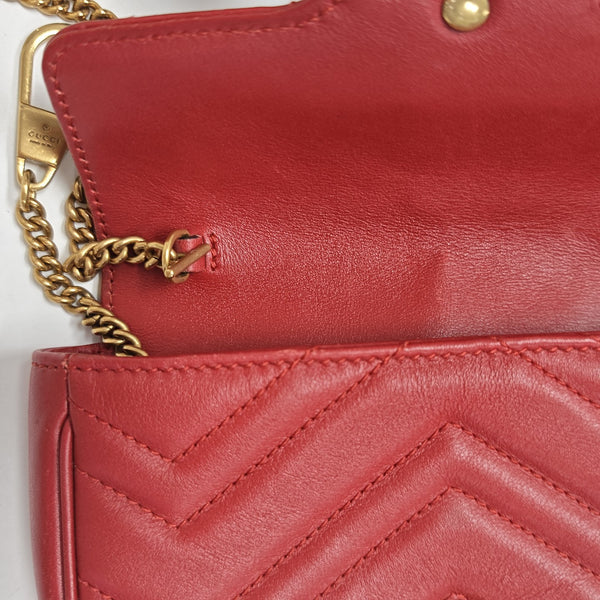 GG Marmont Mini Quilted Calfskin Red