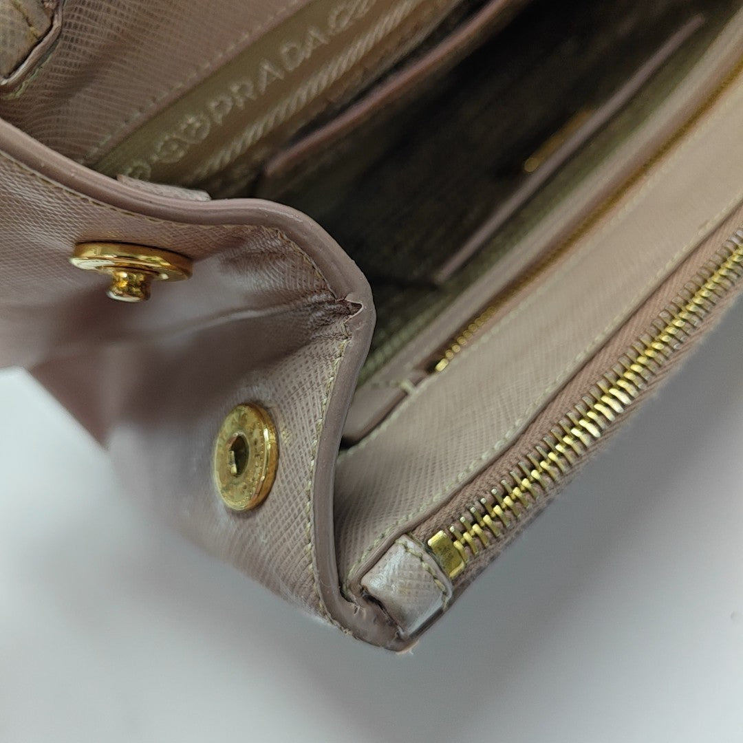 Galleria Large Saffiano Calfskin Pink