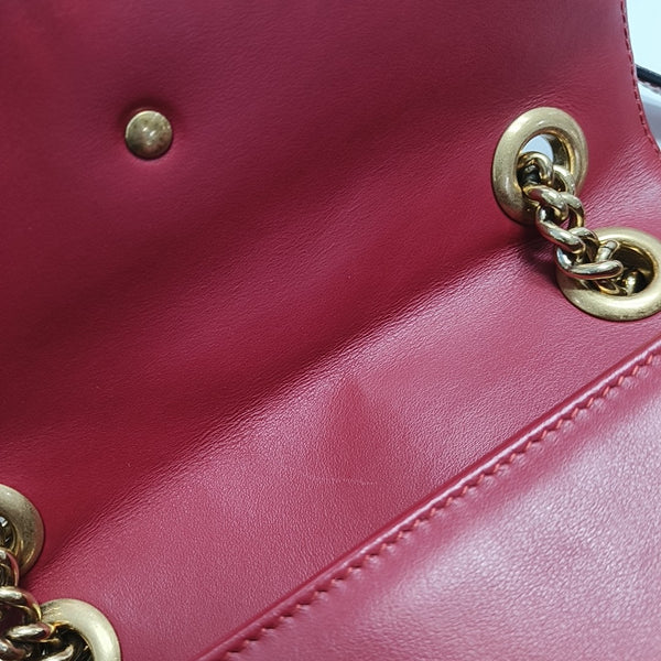 GG Marmont Small Quilted Calfskin Red