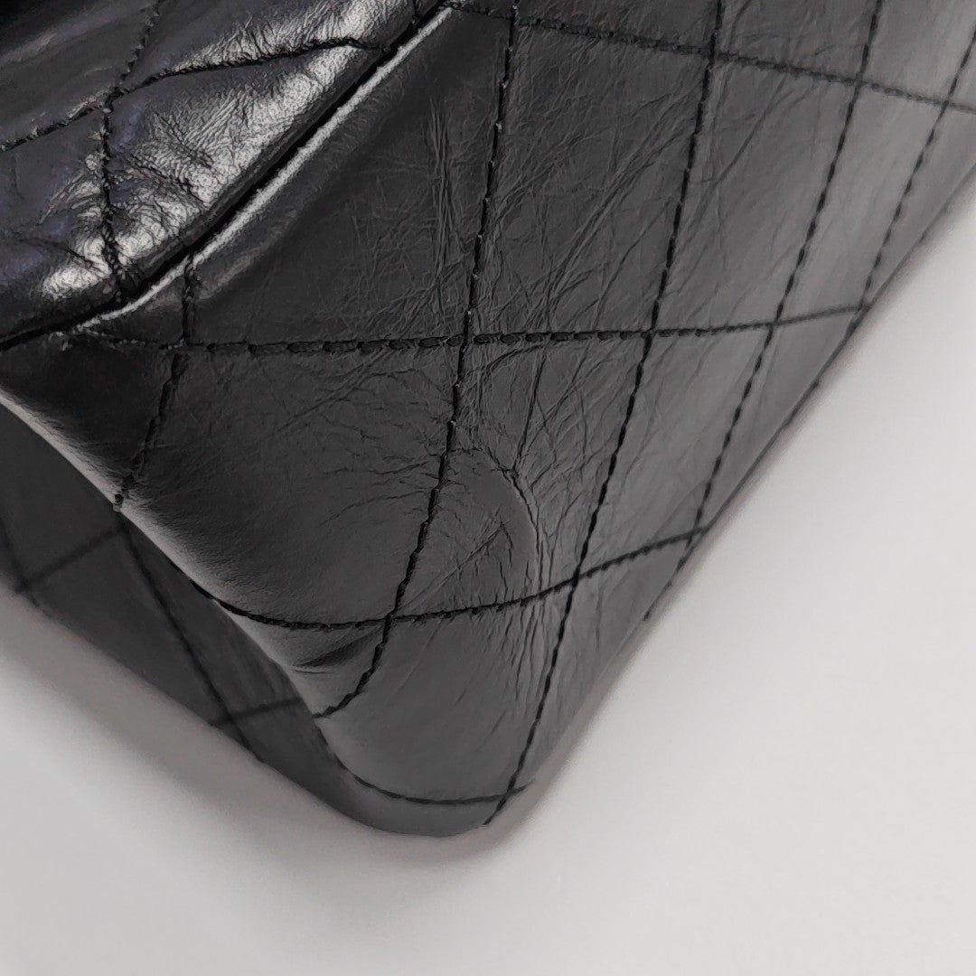 2.55 Maxi Quilted Calfskin Black
