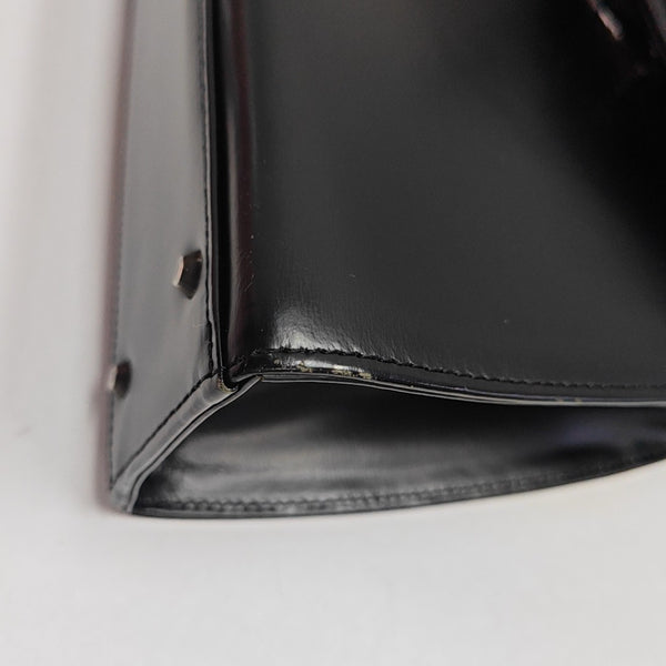 Calfskin Top Handle Bag Black