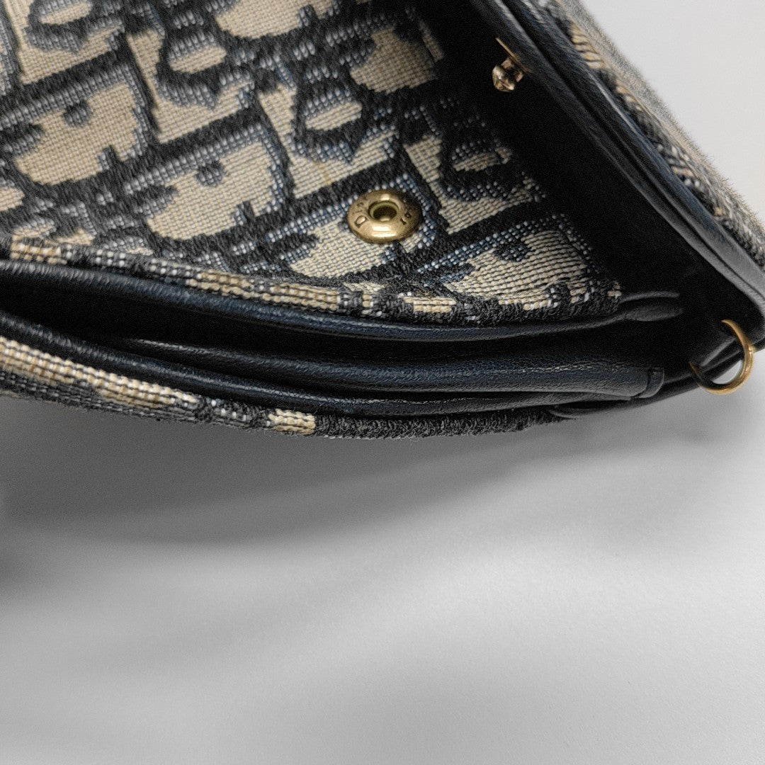 Authenticated pre-owned  Saddle Small Oblique Canvas Blue - Shoulder Bag at Looply