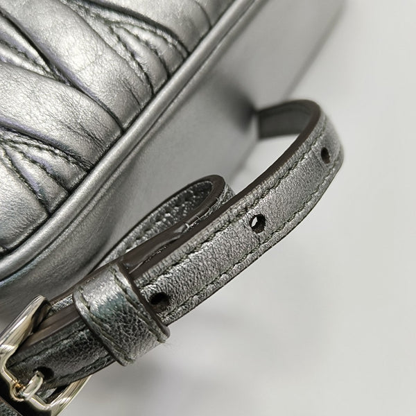 Quilted Lambskin Shoulder Bag Silver