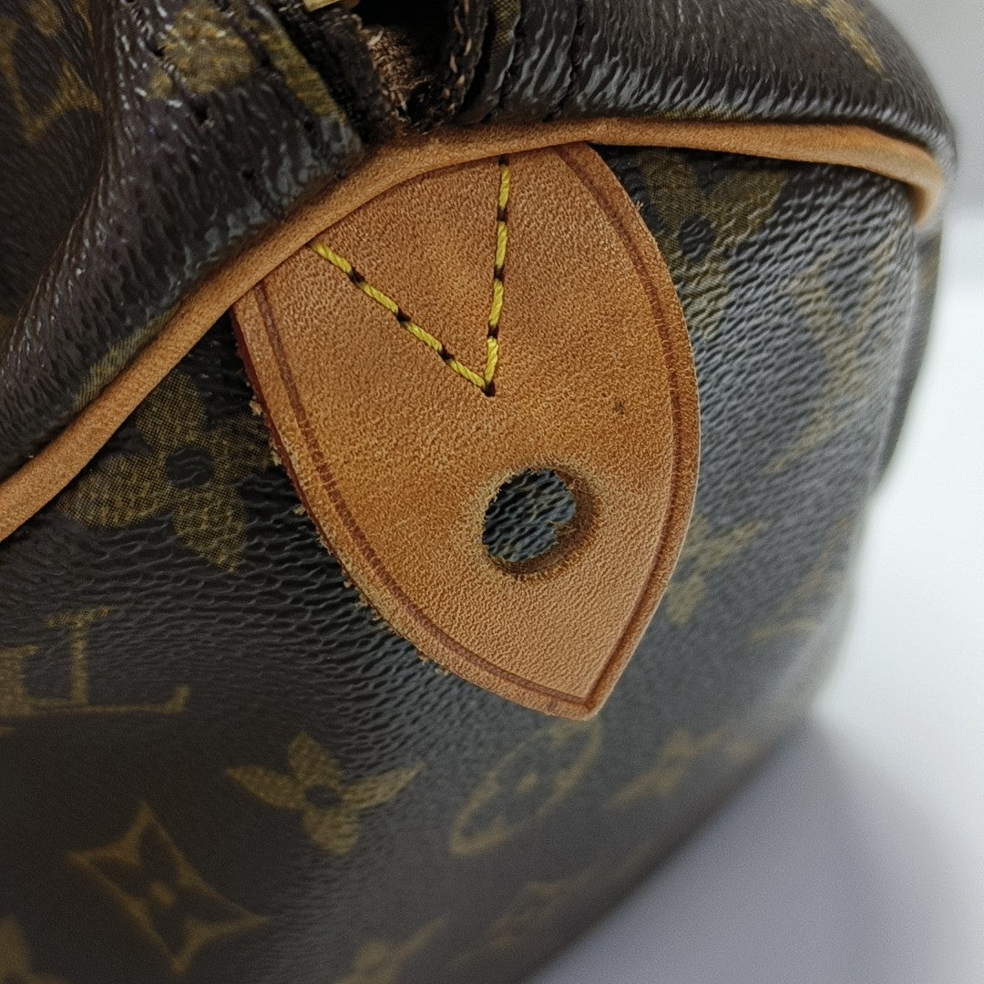 SPEEDY 30 Monogram Coated Canvas Brown